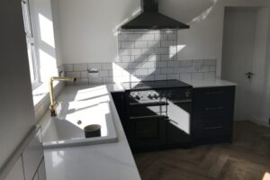 Our team of tilers in Weston-super-Mare providing tiling services to a beautiful bathroom in Weston super Mare