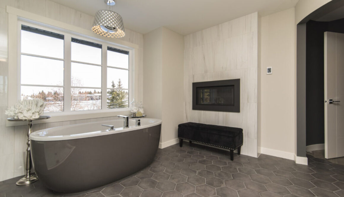 bathroom hexagon tiles