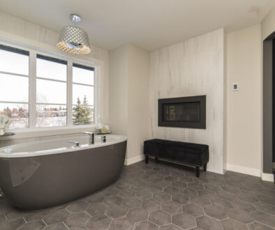 bathroom hexagon tiles