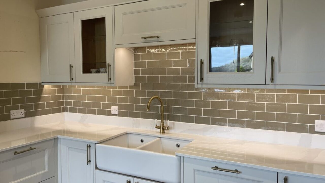 Kitchen splashback installed by Bristol tilers