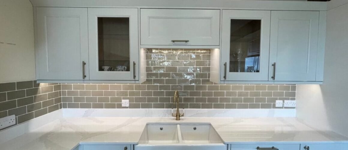 Kitchen splashback installed by tilers in Yeovil