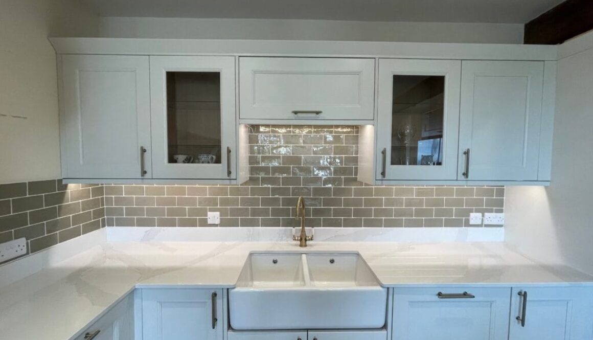 Kitchen splashback installed by tilers in Yeovil