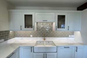 Kitchen splashback installed by tilers in Yeovil