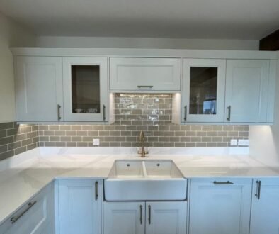 Kitchen splashback installed by tilers in Yeovil
