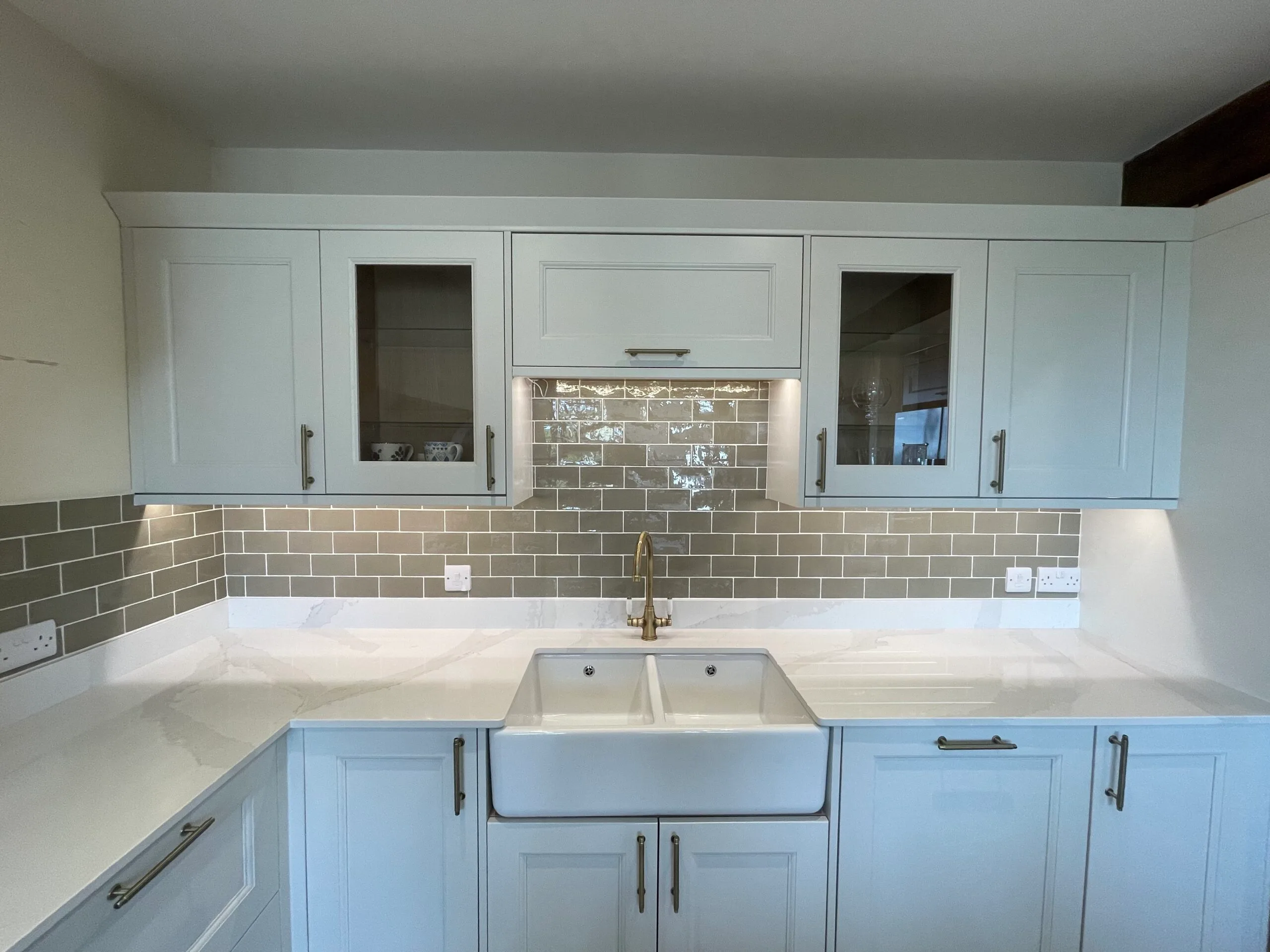 Kitchen splashback installed by tilers in Yeovil