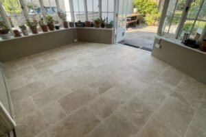 floor tiling fitting in a conservatory
