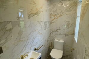 Cloakroom tiling done in Somerset