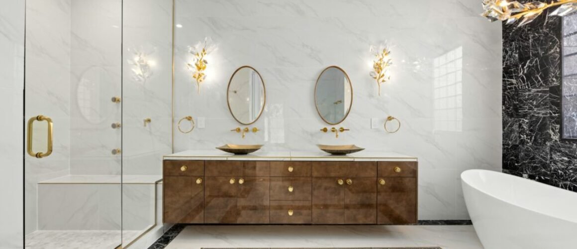 luxury bathroom and shower areas tiled