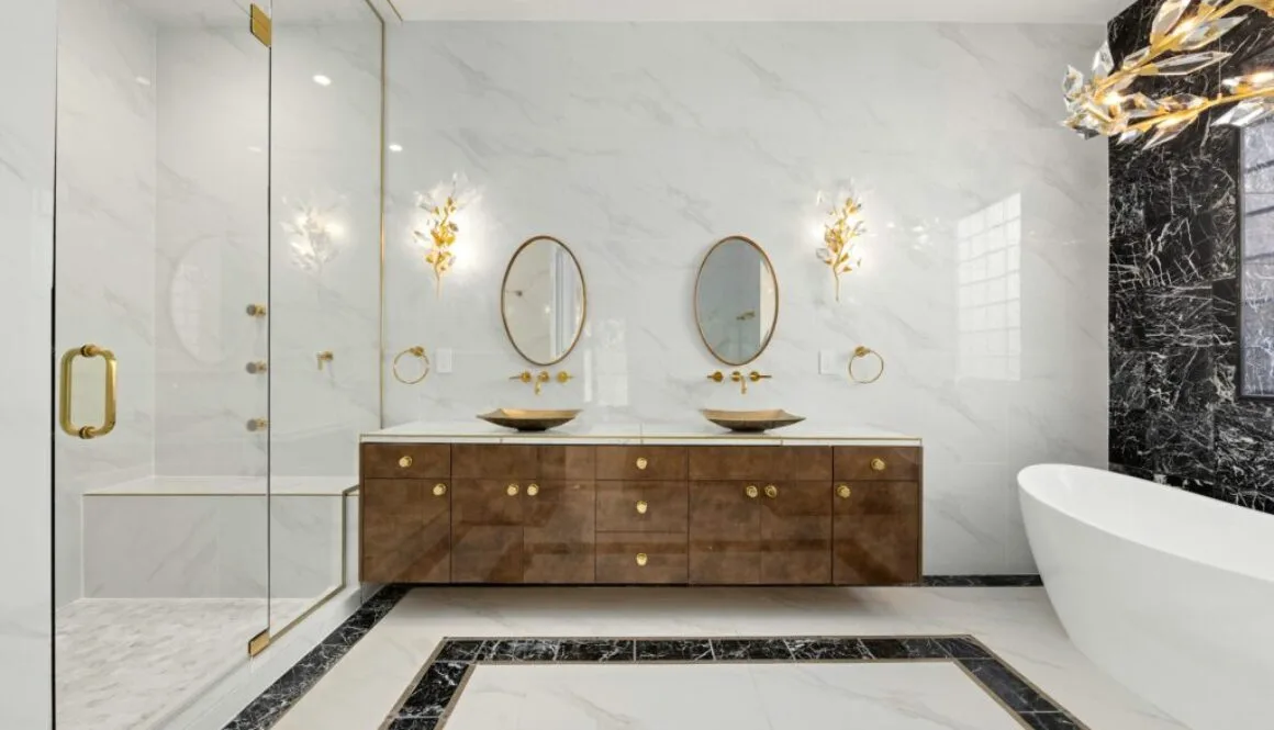 luxury bathroom and shower areas tiled