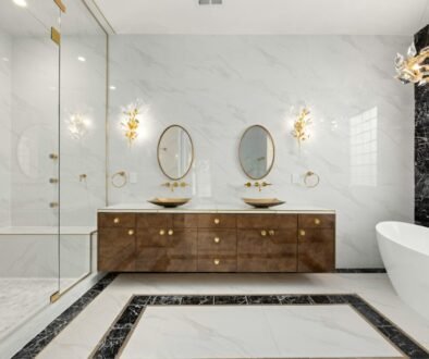 luxury bathroom and shower areas tiled