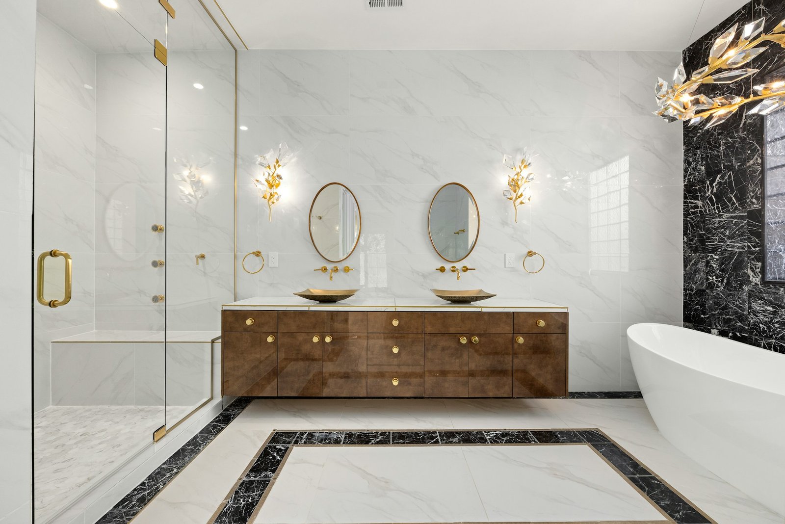 luxury bathroom and shower areas tiled